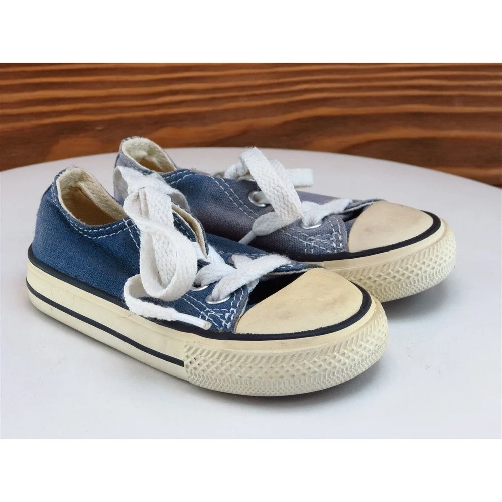 Converse Sz 5 Toddler Boys Sneaker Blue‎ Fabric All Star Medium